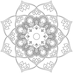 Leaf Flower Petal Coloring Mandala Art Simple Graphic Shape Vector Floral Oriental Outline Vintage Decorative Elements Pattern Illustration Islam Arabic Indian Turkish Mystic Religion Morals Lotus