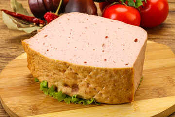 Homemade baked traditional meat loaf
