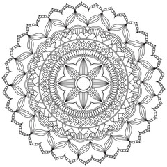 Leaf Flower Petal Coloring Mandala Art Simple Graphic Shape Vector Floral Oriental Outline Vintage Decorative Elements Pattern Illustration Islam Arabic Indian Turkish Mystic Religion Morals Lotus
