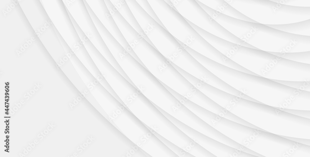 Poster abstract background with volume white lines in round radius, crossing and forming texture