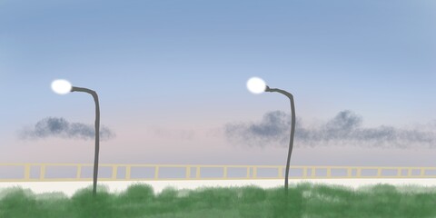 street lamp in the evening