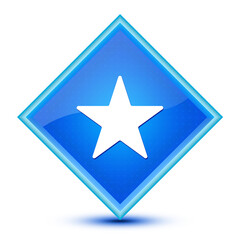 Star icon isolated on special blue diamond button