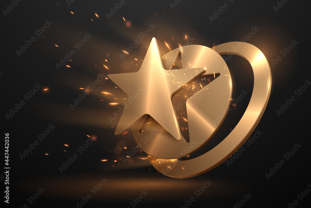 Canvas Prints golden star shape with sparks effect