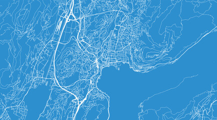 Urban vector city map of Lugano, Switzerland, Europe