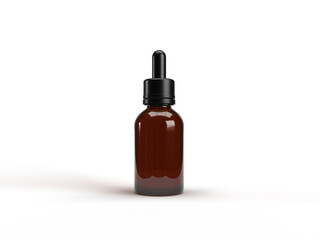 Dropper bottle mock up image . Clear brown cosmetic bottle image for beauty mockup