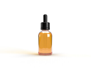 Dropper bottle mock up image . Clear white cosmetic bottle image for beauty mockup