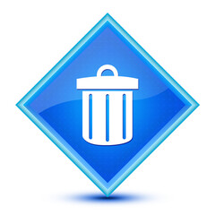 Recycle bin icon isolated on special blue diamond button illustration
