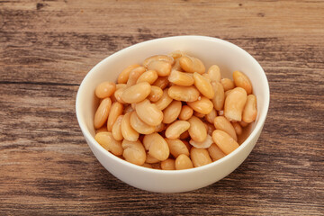 White beans kidney in the bowl
