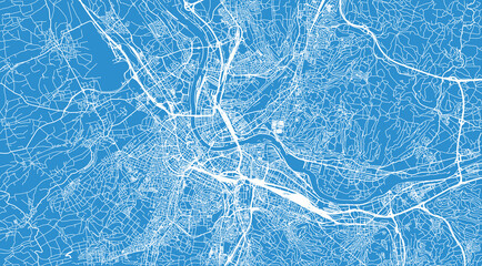 Urban vector city map of Basel, Switzerland, Europe