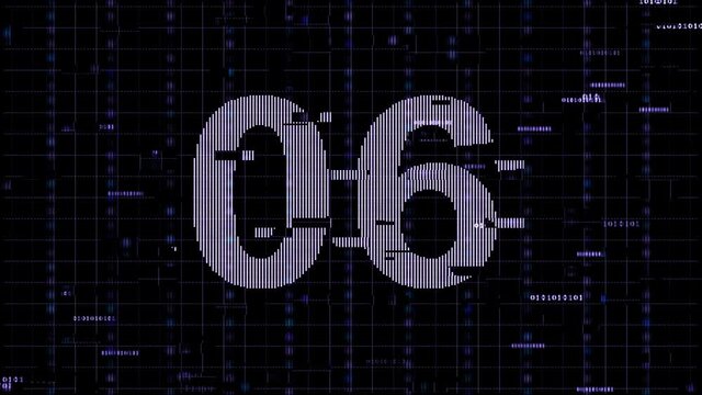 Digital Countdown 10 to 0 Cinematic data countdowns with glitches. retro VHS TV SCREEN bad signal glitch. Countdown on TV signal with bad interference. Countdown on static Tv with glitch effects.