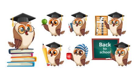 Owl in graduation cap. Back to school - 447446602
