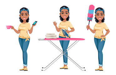 Pretty African American housewife