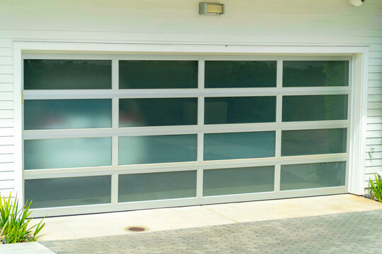 Garage With A Glass Gate Door