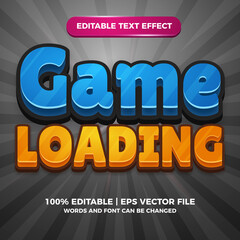 Game loading cartoon editable text effect style template