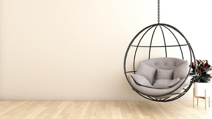 hanging chair in a room