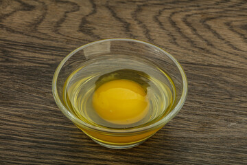 Raw Chicken egg in the bowl