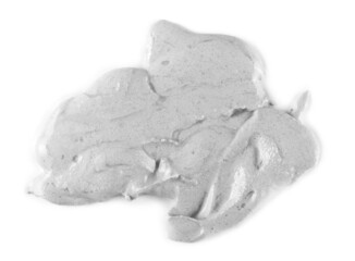 Wet plaster cement, mortar isolated on white background, top view