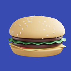 burger 3d illustration