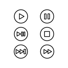 Silhouette Multimedia Control Icon, Button Set
