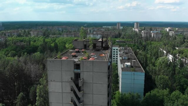 Ghost city of Pripyat in Chernobyl zone