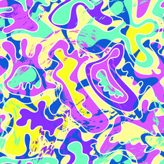 Obraz premium Seamless decorative abstract pattern with wave cute elements 