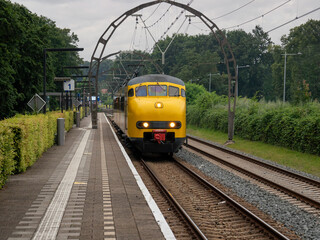 Netherlands - 24 july 2021, Hilversum: Condition ride historic train Mat'64 876