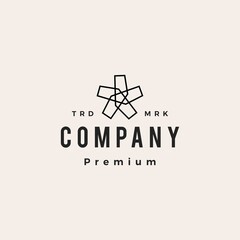 asterisk symbol hipster vintage logo vector icon illustration