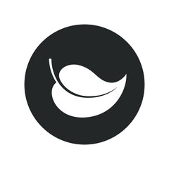 Leaf graphic icon. Leaf sign in the circle isolated on white background. Flat style. Pictogram for web graphics. Vector illustration