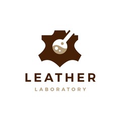 leather laboratory logo vector icon illustration