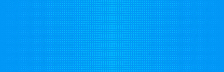 Abstract futuristic halftone pattern. Comic background. Dotted backdrop with circles, dots, point small scale. Design element for web banners, posters, cards, wallpapers, sites. Blue color
