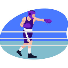 Obraz premium Male boxing player beautiful illustration.