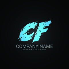 Blue Letter Logo design, Text logo design, flat design, minimalist style