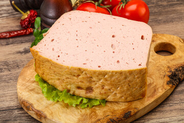 Homemade baked traditional meat loaf