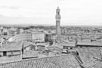 Obraz premium Siena, Italy. Black and white Italy.
