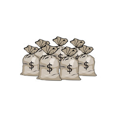 Money sacks logo design template