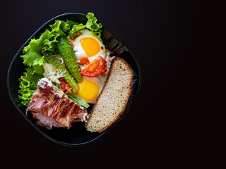 scrambled eggs on the background for the recipe