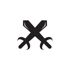 Fototapeta premium Crossed sword logo design template