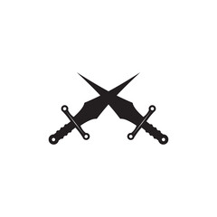 Crossed sword logo design template