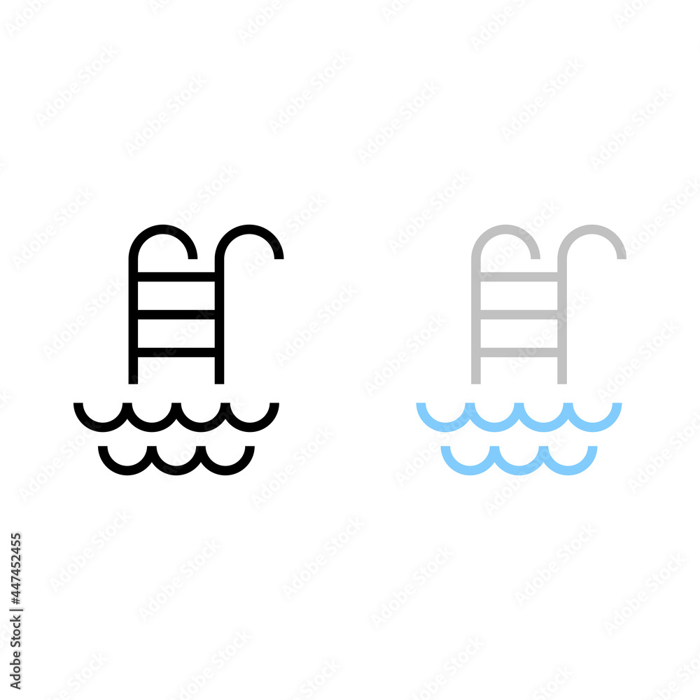 Poster swimming pool vector icon