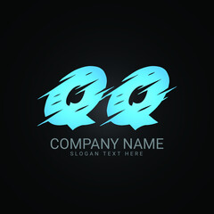 Blue Letter Logo design, Text logo design, flat design, minimalist style