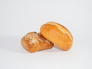 Bun made of wheat flour isolated on white. 