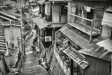 Onomichi, Japan - black and white Japan