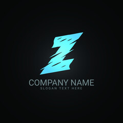 Blue Letter Logo design, Text logo design, flat design, minimalist style