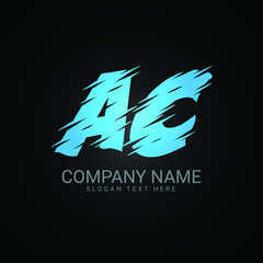 Blue Letter Logo design, Text logo design, flat design, minimalist style