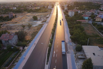 bidirectional road view from above