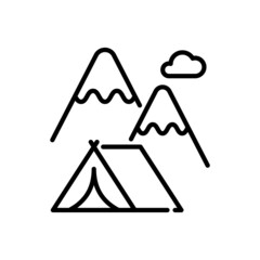 Camping tent vector outline icon style illustration. EPS 10 file