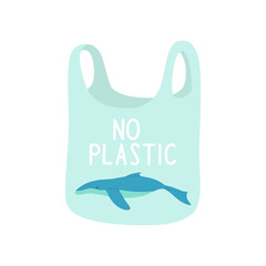 A whale in a plastic bag, ocean plastic pollution. The concept of ecology and ocean pollution