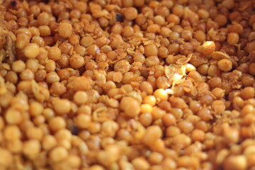 Street food with Crushed yellow gram