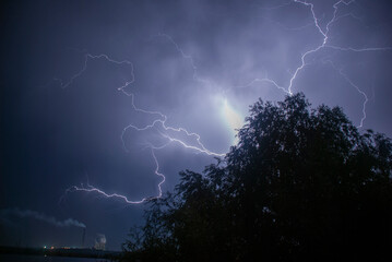 Massive Lightning Strike in the sky