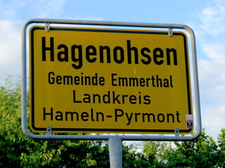 Schild Hagenohsen in Niedersachsen